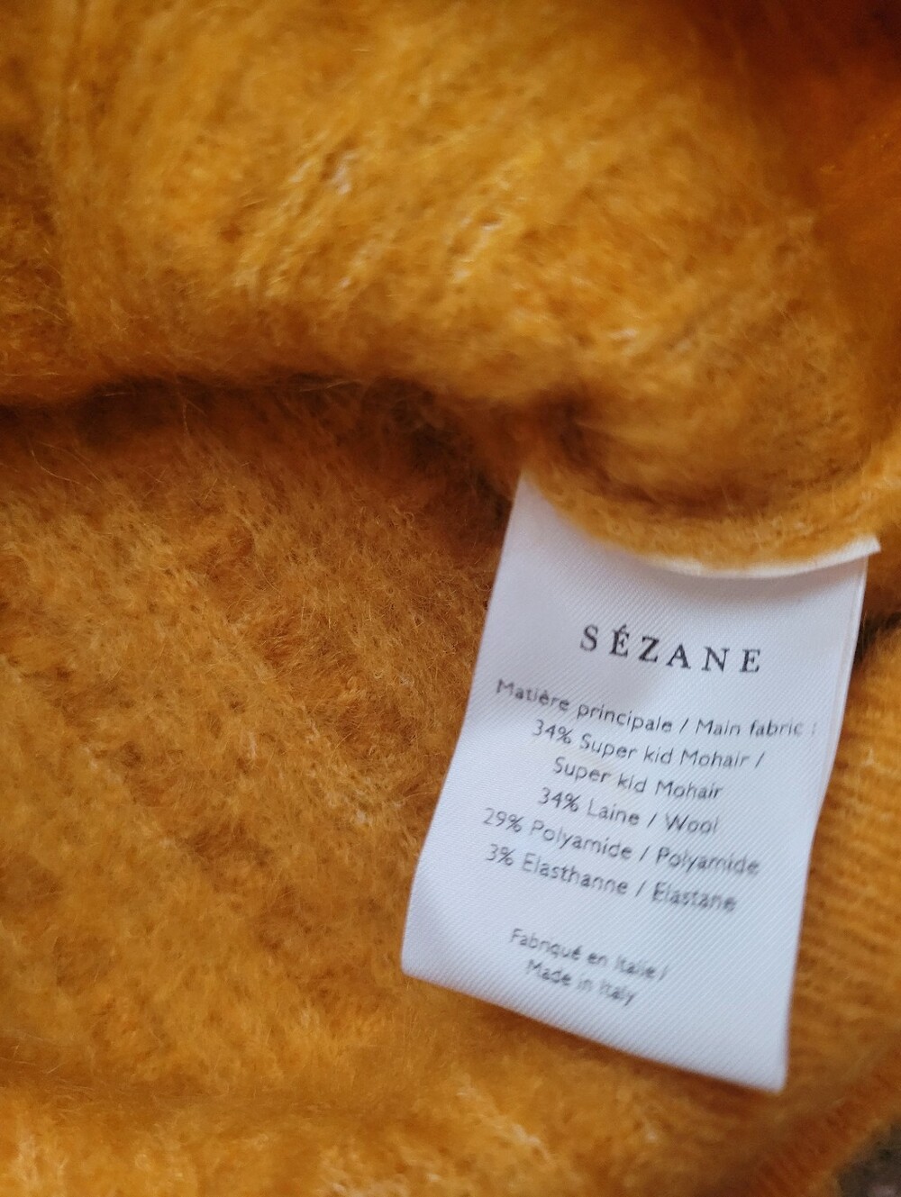 NWT Sézane La Maille Perrine Mohair Blend Cardigan XS Tournesol Yellow - Picture 5 of 5